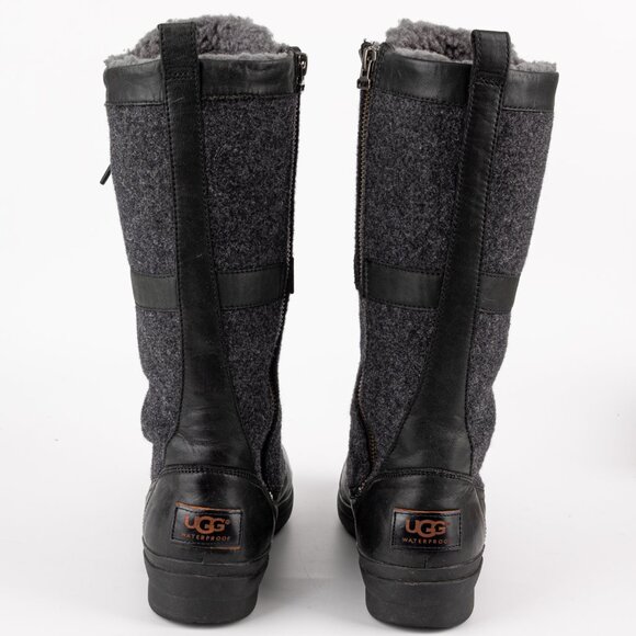 UGG Elvia Waterproof Leather & Wool Lace Up Winter Boots Women's 7 - Picture 3 of 13